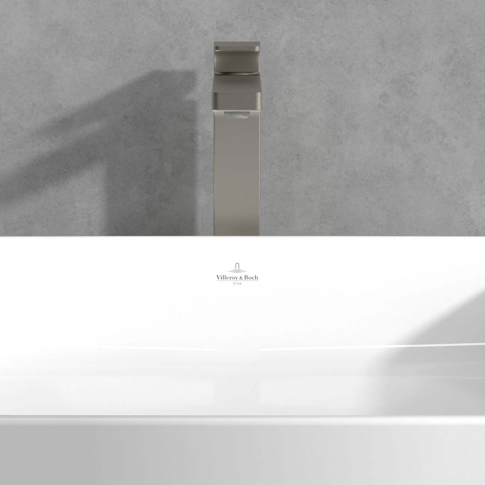 Villeroy & Boch Architectura Square Tall Single Lever Basin Mixer Tap with Push Open Waste