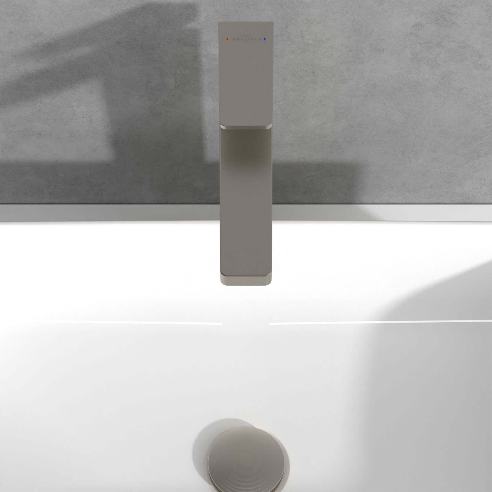 Villeroy & Boch Architectura Square Tall Single Lever Basin Mixer Tap with Push Open Waste