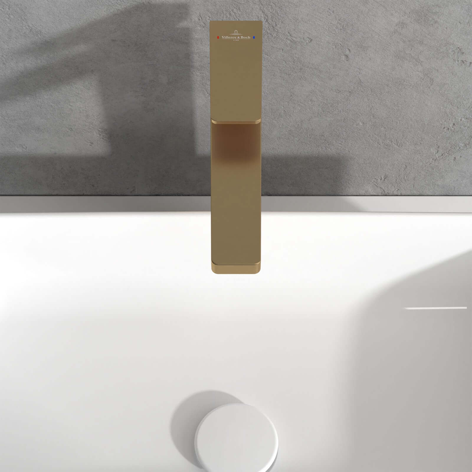 Villeroy & Boch Architectura Square Tall Single Lever Basin Mixer Tap with Push Open Waste