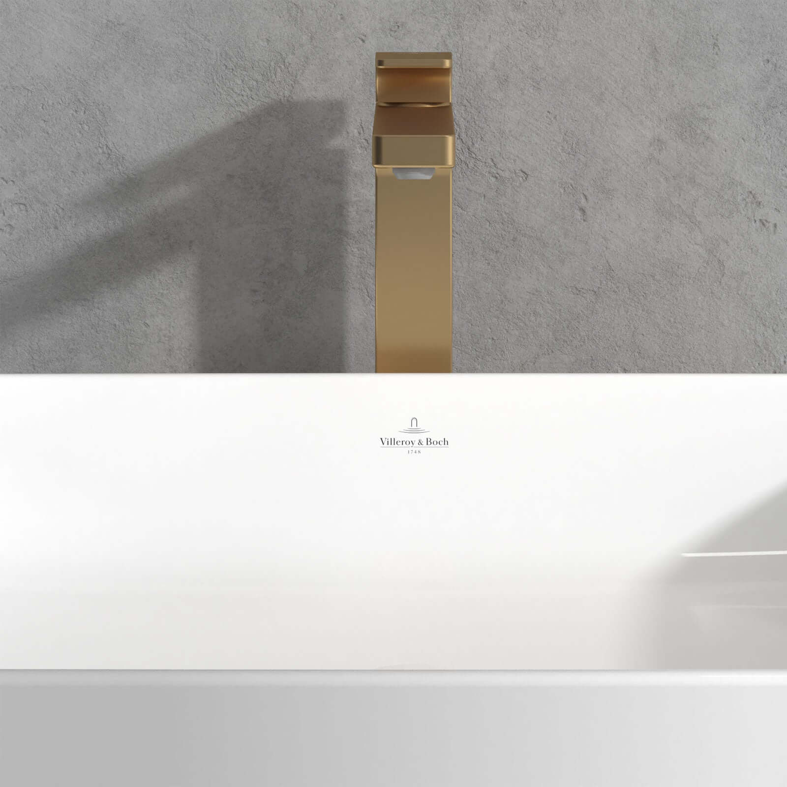 Villeroy & Boch Architectura Square Tall Single Lever Basin Mixer Tap with Push Open Waste