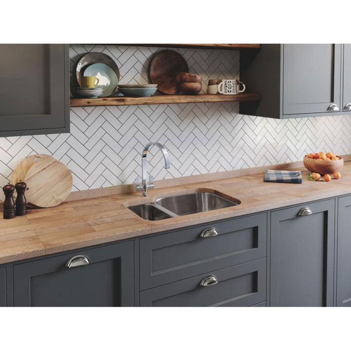 Rangemaster Atlantic Classic 1.5 Stainless Steel Undermount Kitchen Sink & Waste
