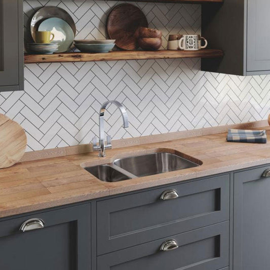 Rangemaster Atlantic Classic 1.5 Stainless Steel Undermount Kitchen Sink & Waste