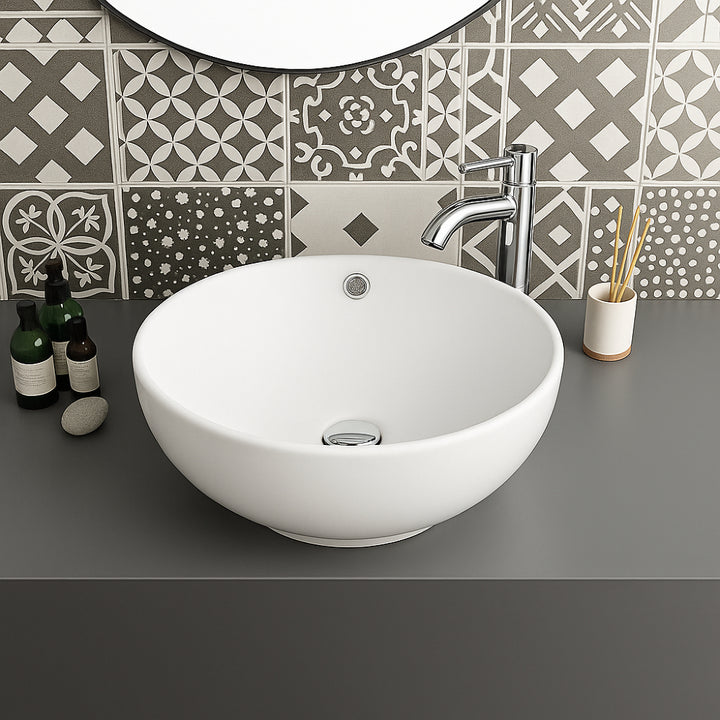 Europa Legacy 420x420 0th White Ceramic Counter Top Basin A19