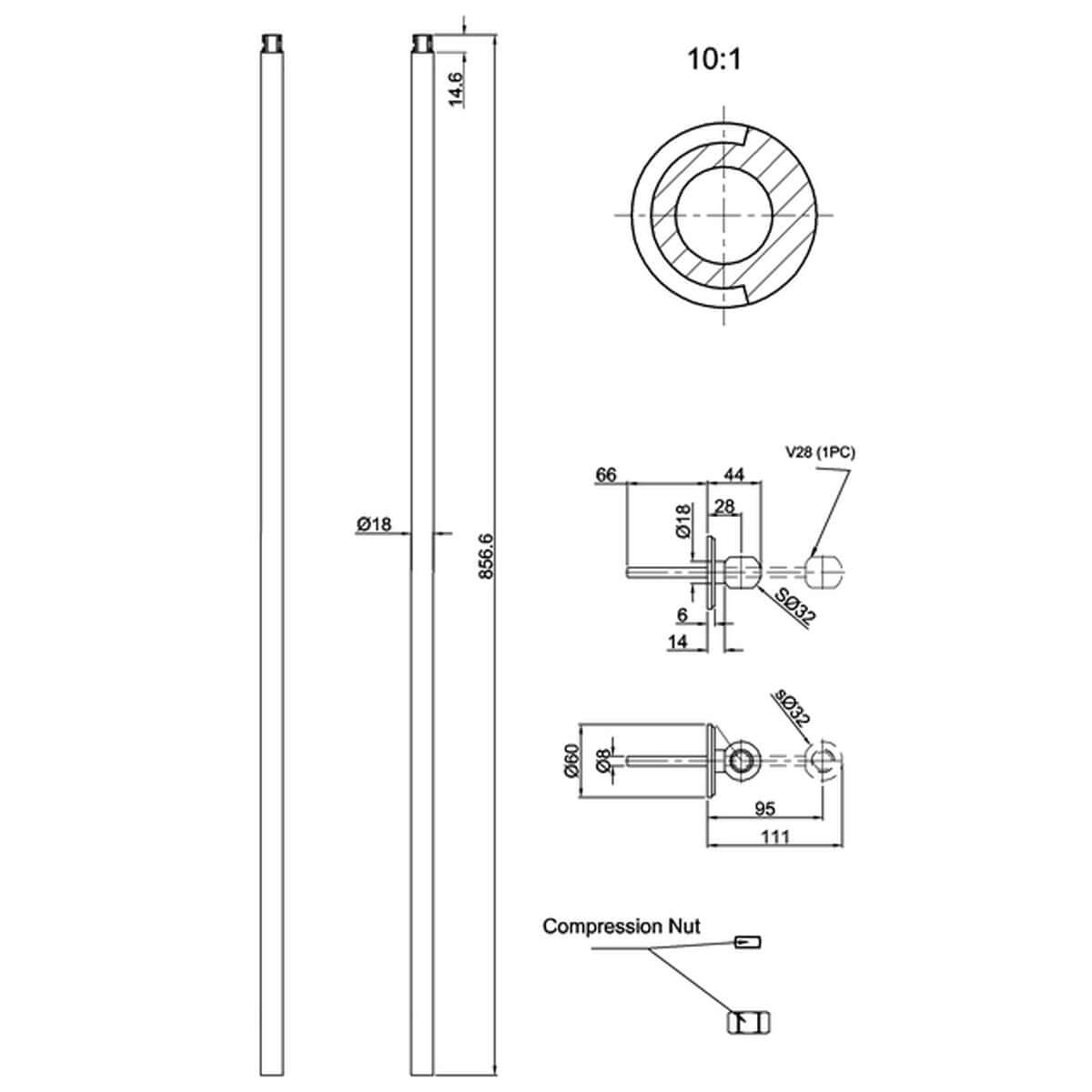 Burlington Wall Mounting Vertical Shower Riser
