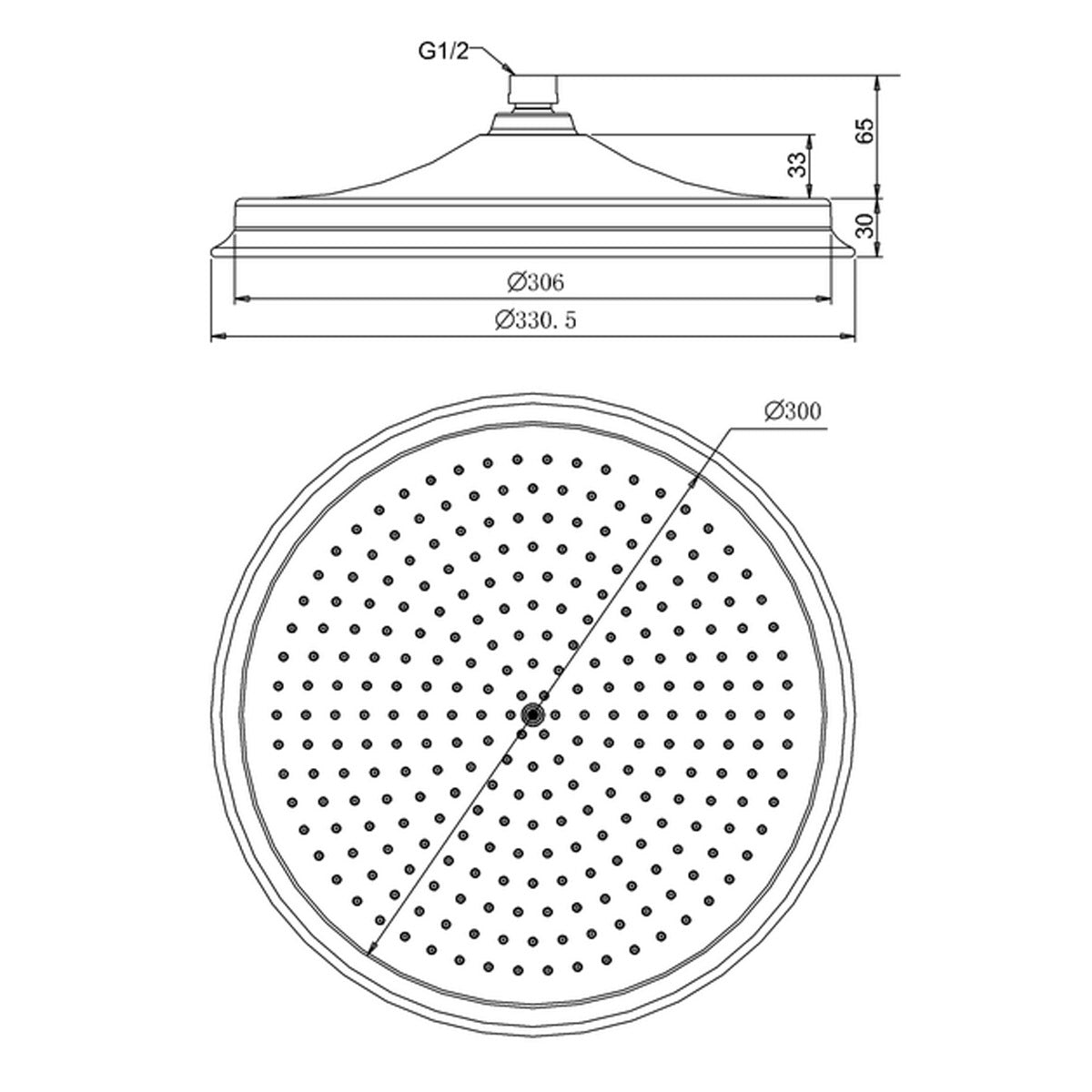Burlington Chrome 12" AirBurst Shower Head