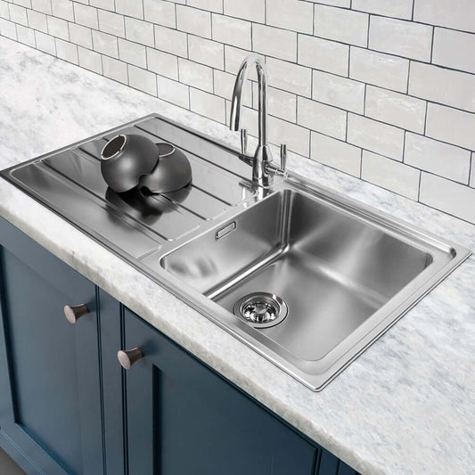 Caple Vertice 100 1.0 Bowl Inset Stainless Steel Kitchen Sink with Drainer