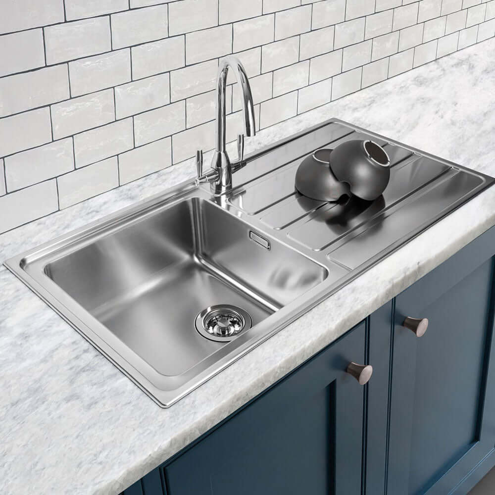 Caple Vertice 100 1.0 Bowl Inset Stainless Steel Kitchen Sink with Drainer