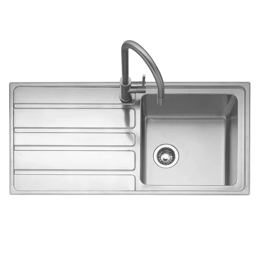 Caple Vertice 100 1.0 Bowl Inset Stainless Steel Kitchen Sink with Drainer