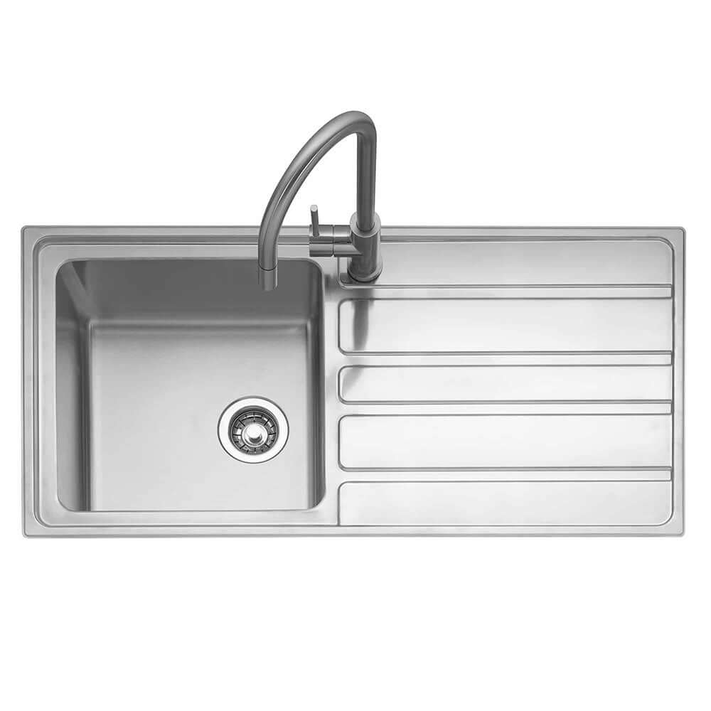 Caple Vertice 100 1.0 Bowl Inset Stainless Steel Kitchen Sink with Drainer