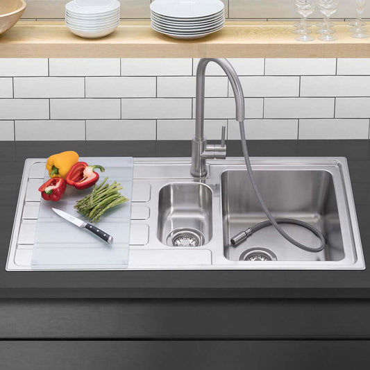 Caple Vertice 150 1.5 Bowl Inset Stainless Steel Kitchen Sink & Waste