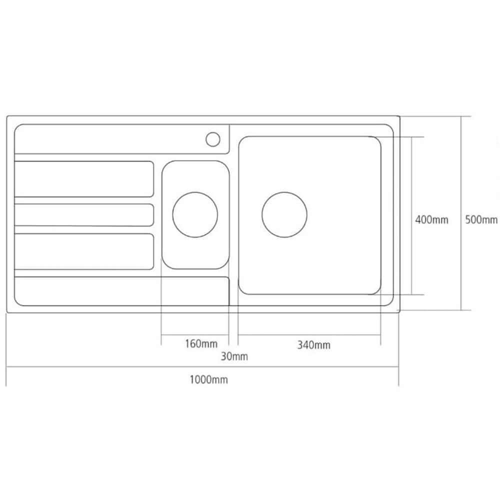 Caple Vertice 150 1.5 Bowl Inset Stainless Steel Kitchen Sink & Waste