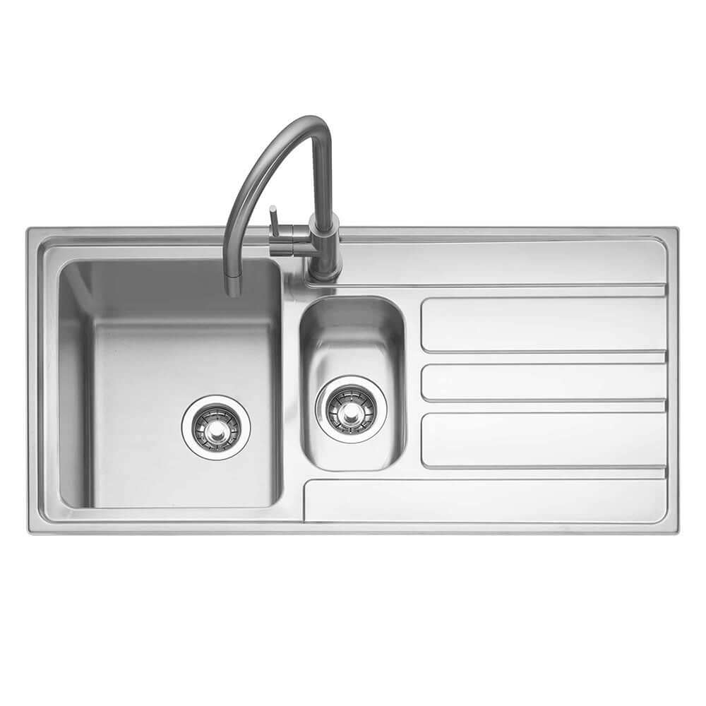 Caple Vertice 150 1.5 Bowl Inset Stainless Steel Kitchen Sink & Waste
