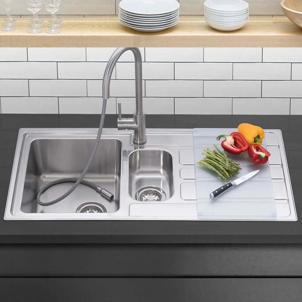 Caple Vertice 150 1.5 Bowl Inset Stainless Steel Kitchen Sink & Waste