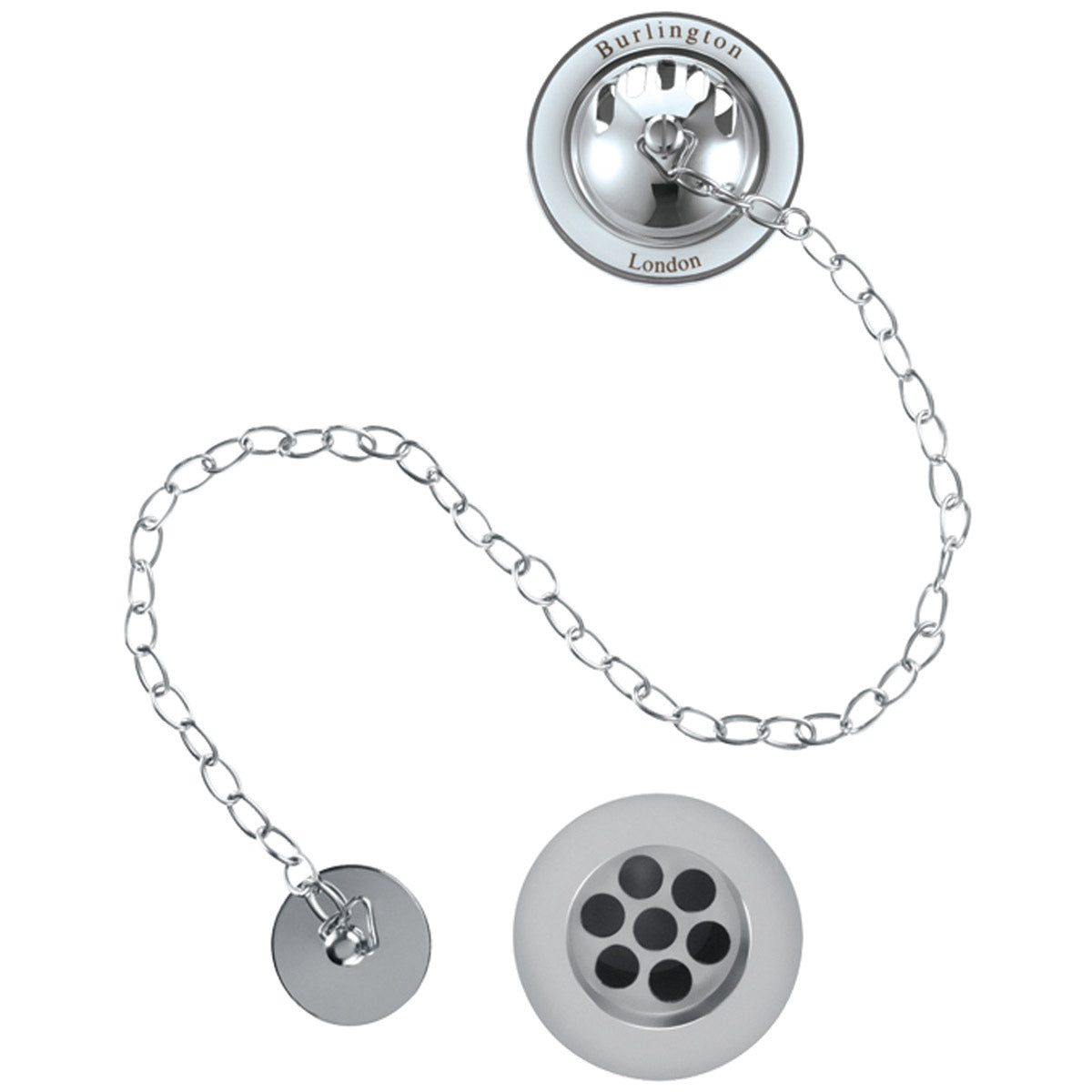 Burlington Chrome Bath Overflow, Plug & Chain Waste