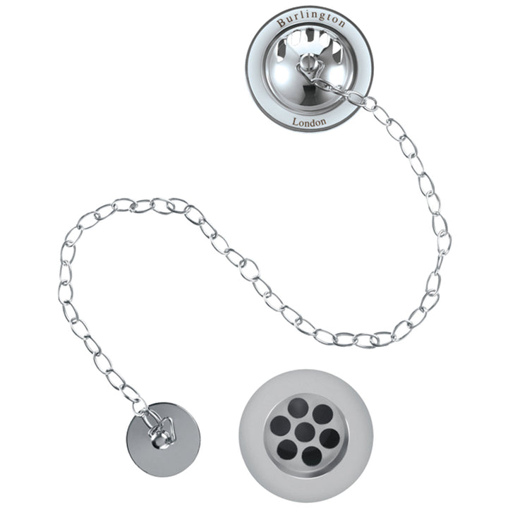 Burlington Chrome Bath Overflow, Plug & Chain Waste