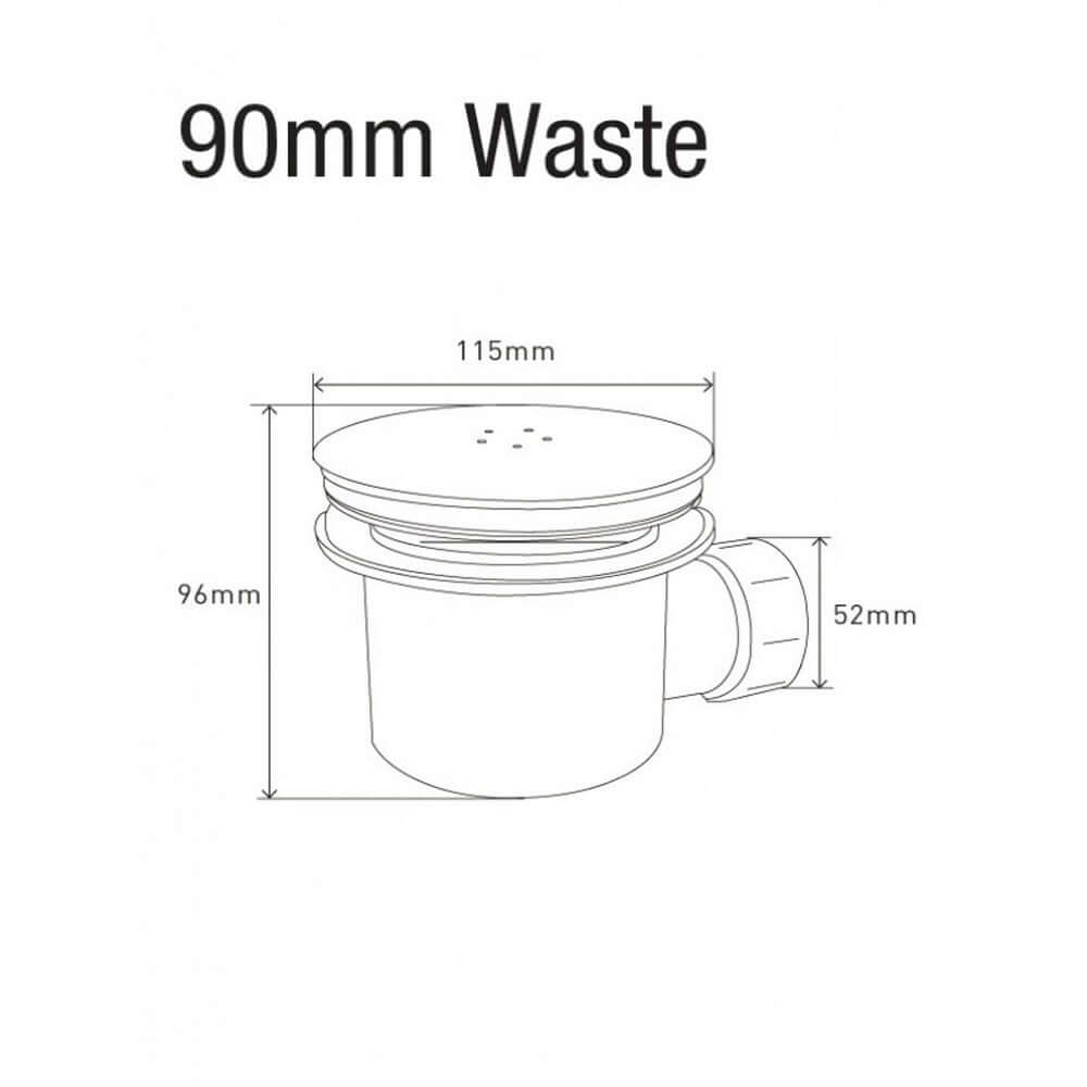 MX Chrome Hi-Flow Waste 90mm WAA