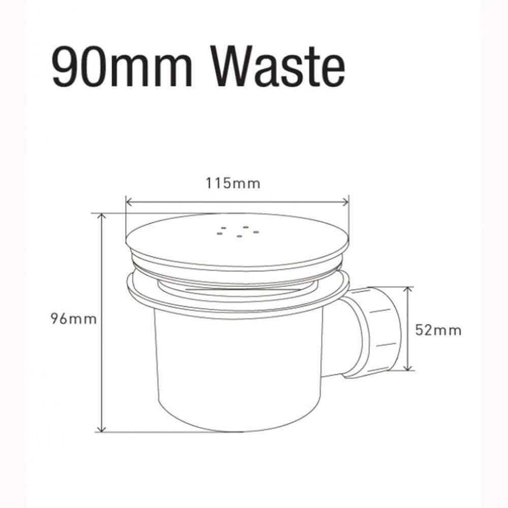MX Black Hi-Flow Waste with Cap 90mm WBB