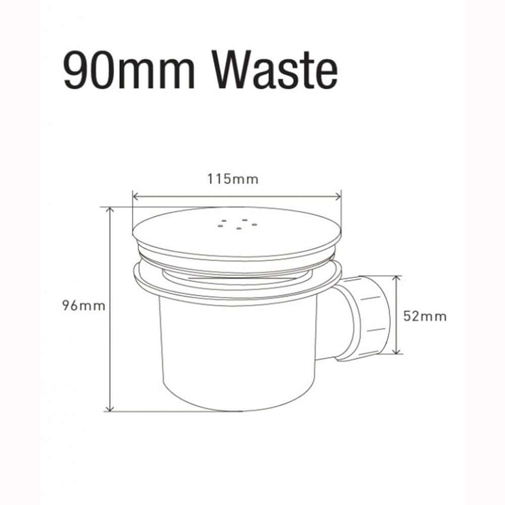 MX White Hi-Flow Waste & Cover 90mm WBD