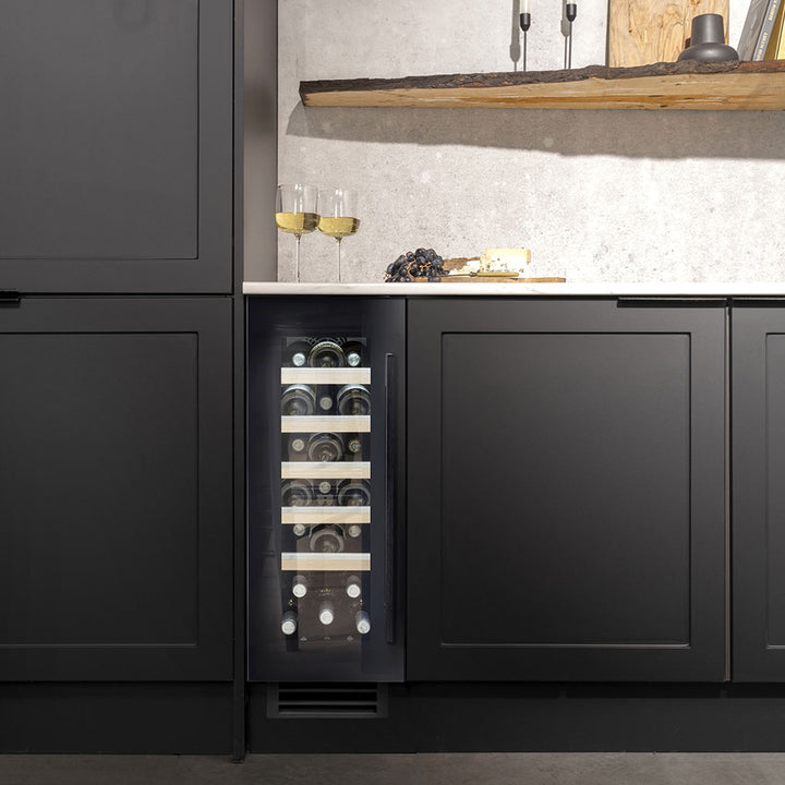 Caple Sense Premium Black Glass Undercounter Single Zone Wine Cooler
