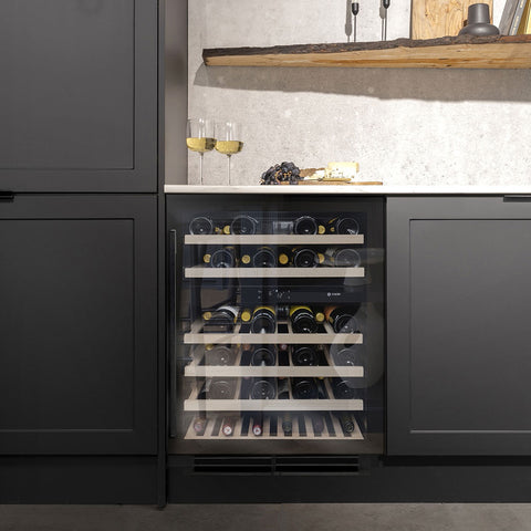 Caple Black Glass Undercounter Dual Zone Wine Cooler