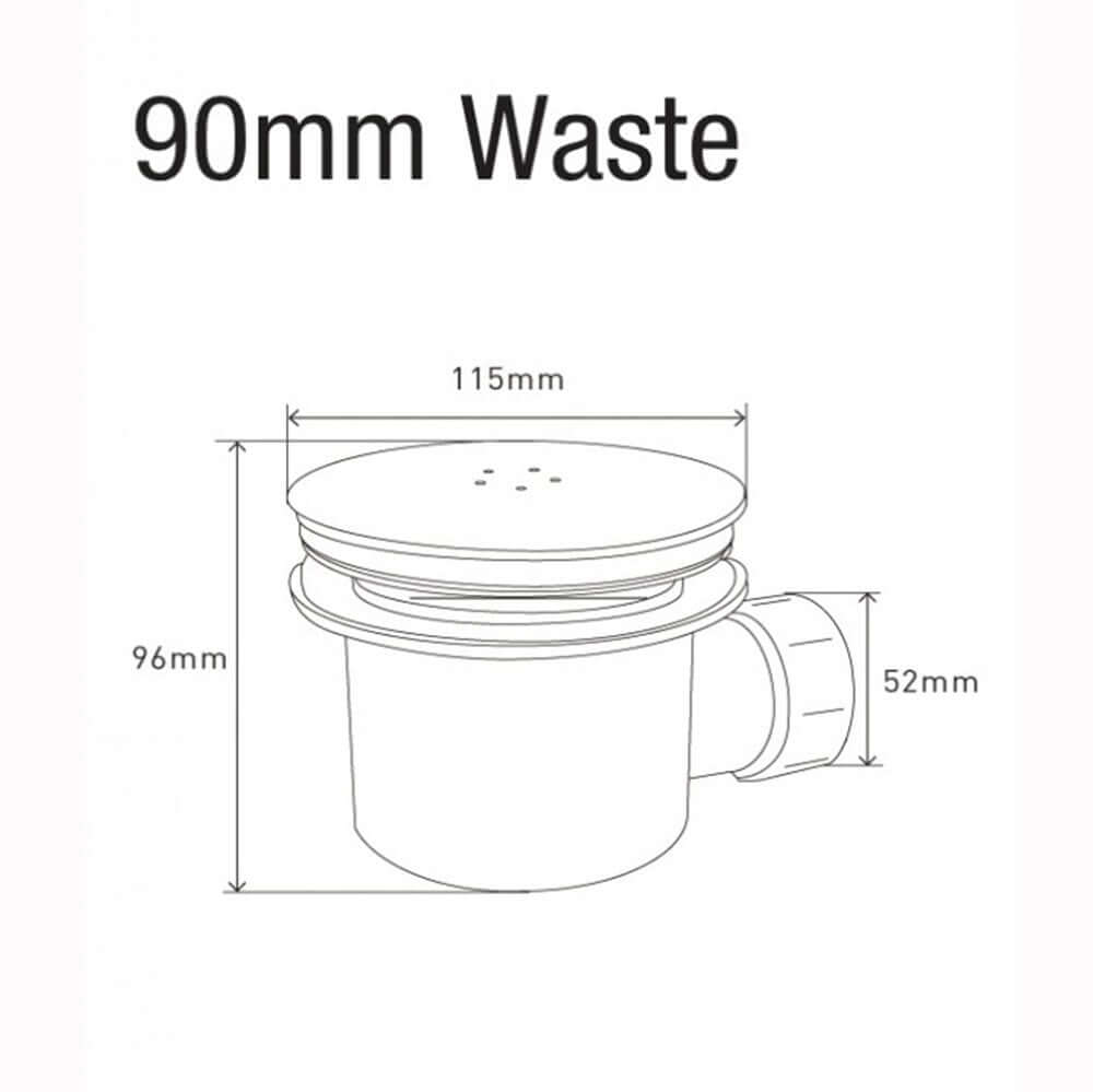 MX Grey Hi-Flow Waste & Cover 90mm X21