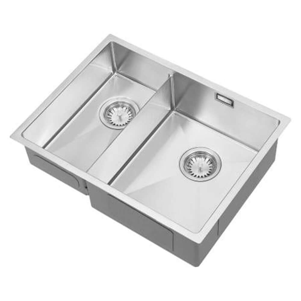The 1810 Company Zen10 Slim Bridge 203/340U 1.5 Bowl Stainless Steel Kitchen Sink & Waste