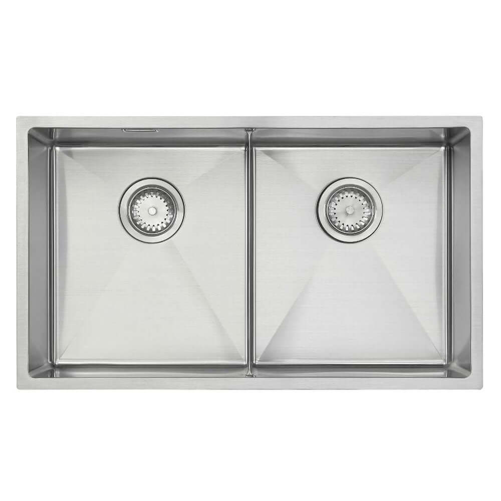 The 1810 Company Zen10 Slim Bridge 351/351U 2 Bowl Stainless Steel Kitchen Sink & Waste