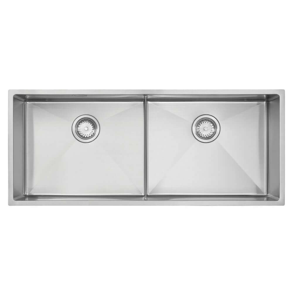 The 1810 Company Zen10 Slim Bridge 500/500U 2 Bowl Stainless Steel Kitchen Sink & Waste