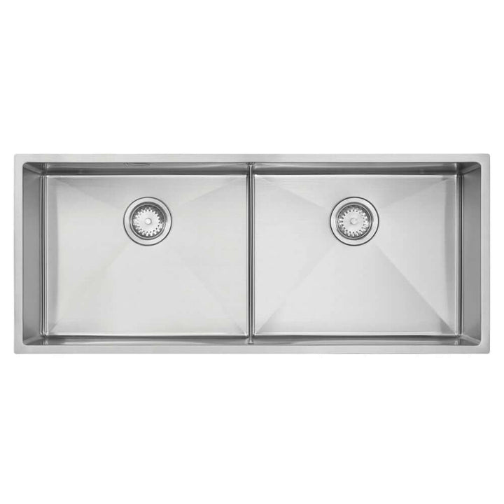 The 1810 Company Zen10 Slim Bridge 500/500U 2 Bowl Stainless Steel Kitchen Sink & Waste