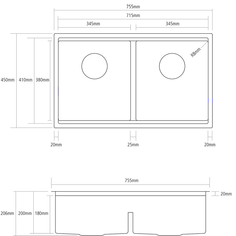 Caple Zona 2.0 Stainless Steel Kitchen Sink & Waste ZONA200