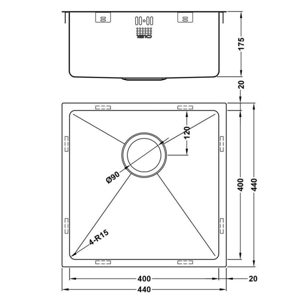 The 1810 Company Zenduo15 400U 1.0 Bowl Undermount Kitchen Sink & Waste