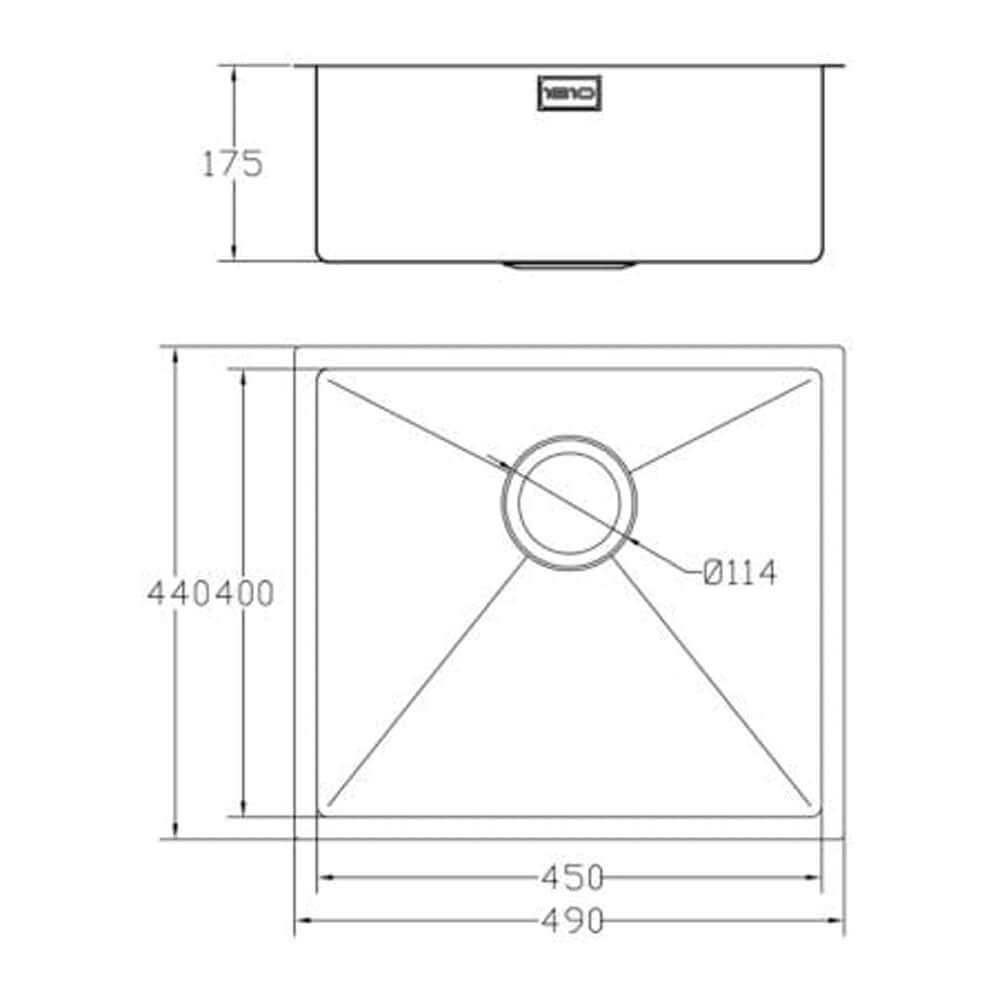 The 1810 Company Zen10 Slim Bridge 450U 1 Bowl Stainless Steel Kitchen Sink & Waste