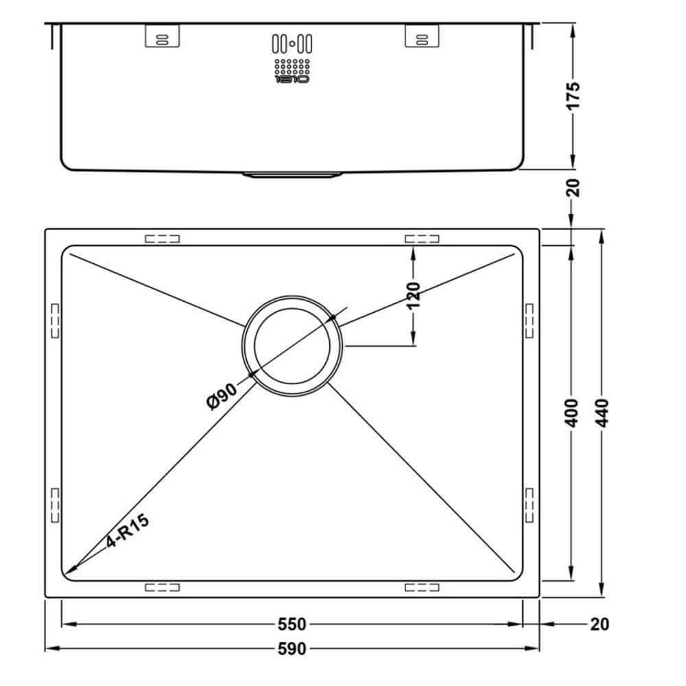 The 1810 Company Zenduo15 550U 1.0 Bowl Undermount Kitchen Sink & Waste