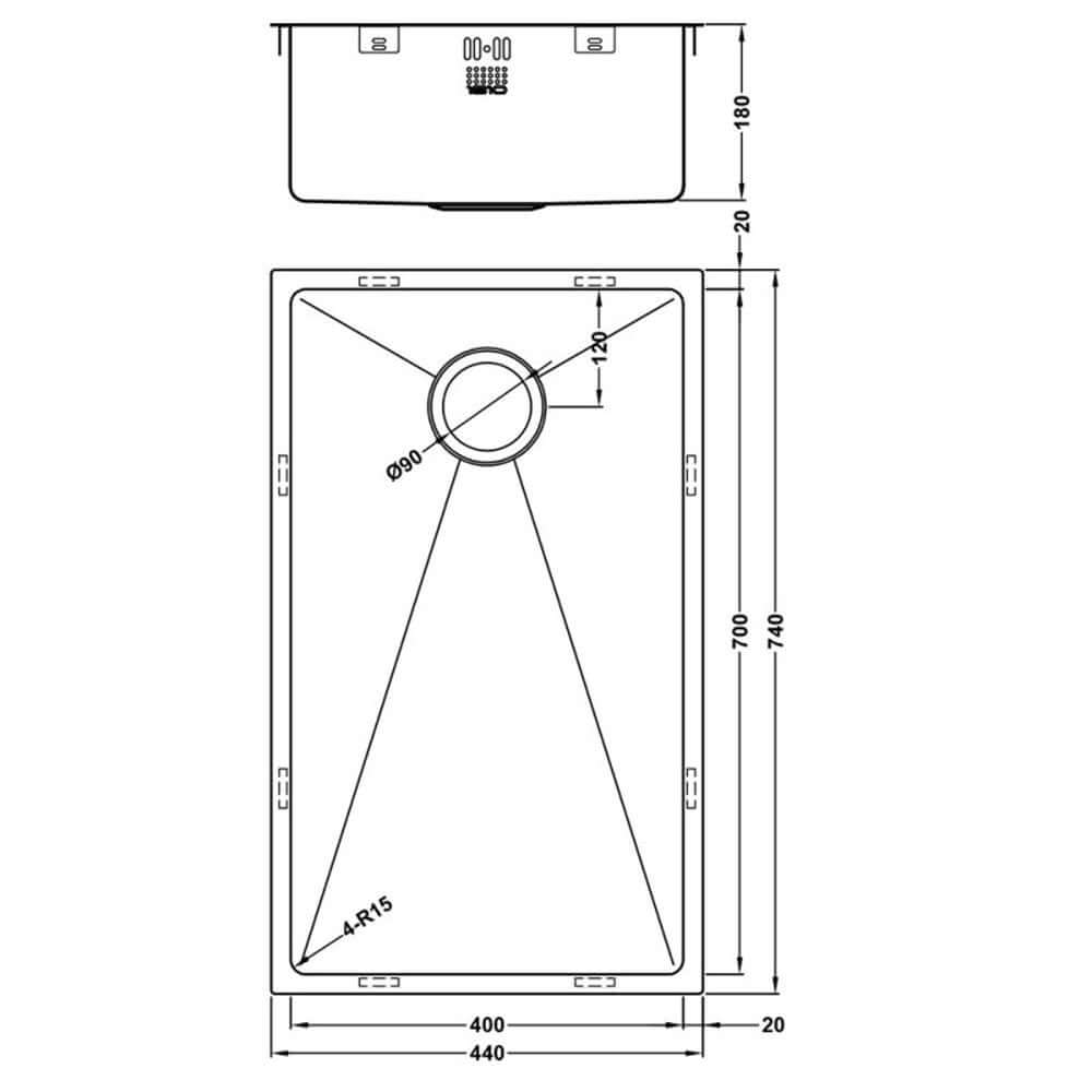 The 1810 Company Zenduo15 700U OSW 1.0 Bowl Undermount Kitchen Sink & Waste