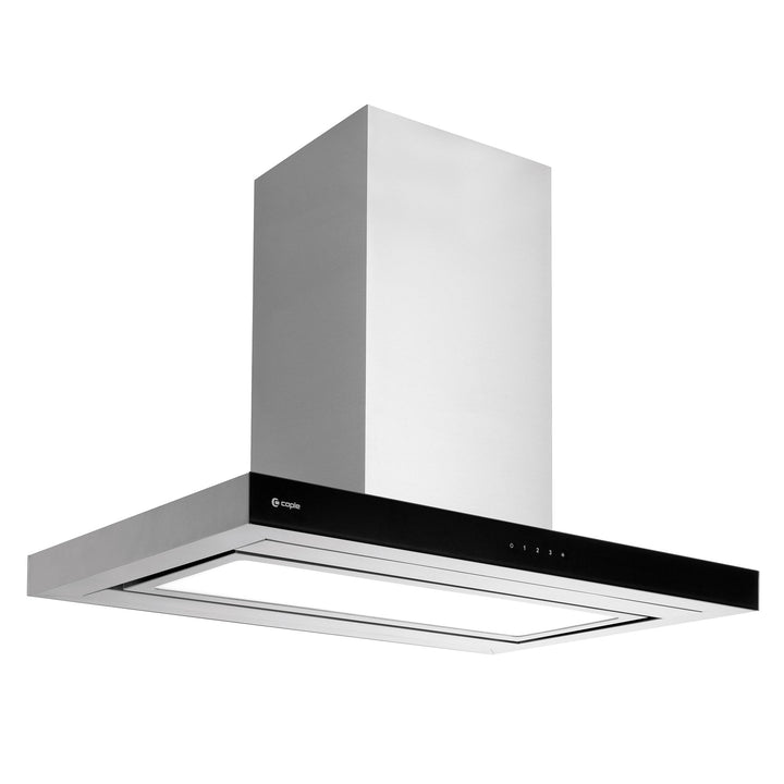 Caple Plasma 90cm Stainless Steel & Black Island Cooker Hood
