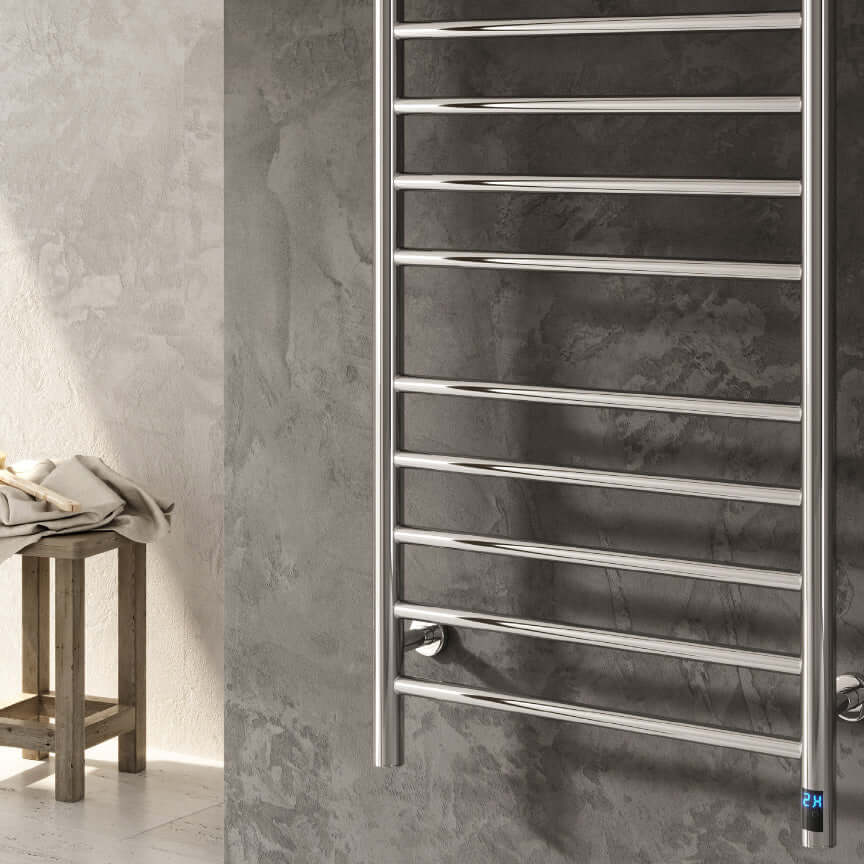 Reina Arnage Stainless Steel Wall Mounted Heated Towel Rail Radiator Brushed Gun Metal