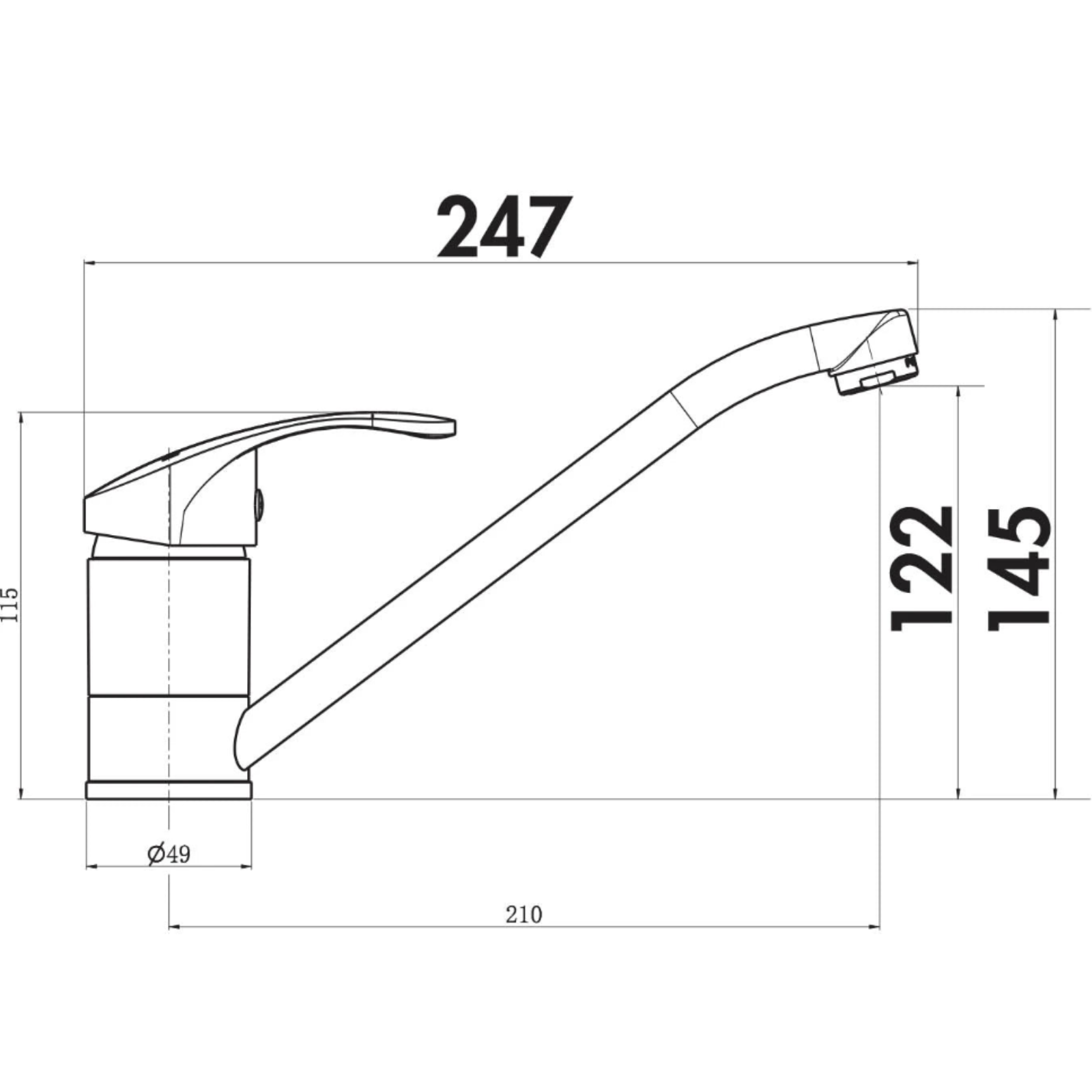 Luisina Single Lever Swivel Kitchen Mixer Tap