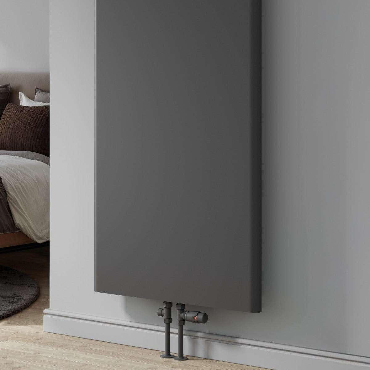 Reina Borda Mild Steel Wall Mounted Heated Towel Rail Radiator Anthracite