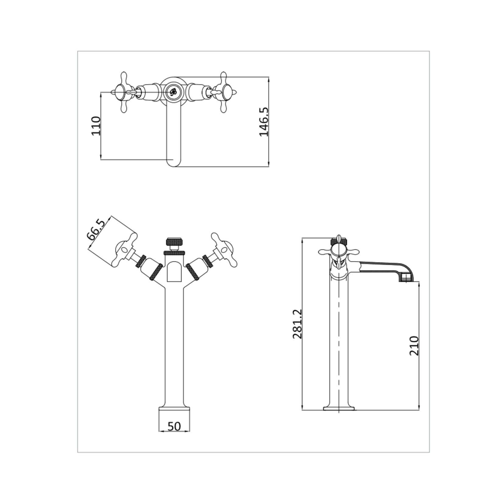 Burlington Guild Tall Mono Deck Mounted Basin Tap