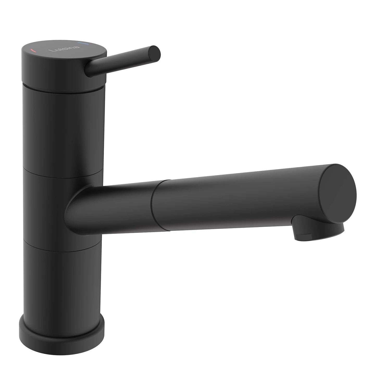 Luisina Black Kitchen Mixer Tap with Swivel spout & Pull-out Single-jet Spray