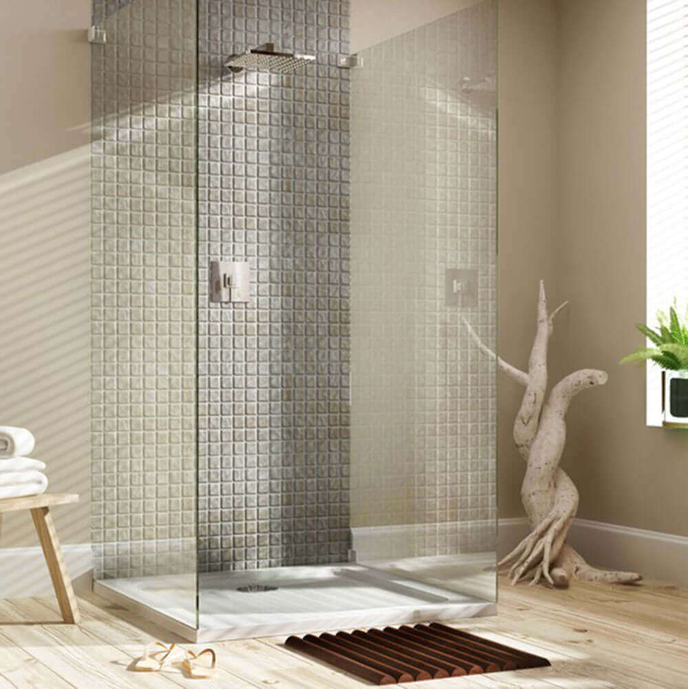 MX White Stone Resin Quadrant Shower Tray 900 x 900mm TBO