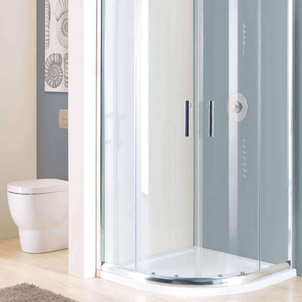MX White Stone Resin Offset Quadrant Shower Tray RH 1000 x 800mm TOO