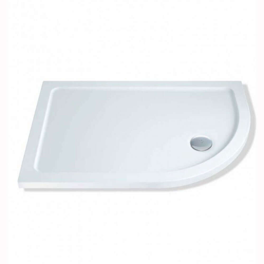 MX White Stone Resin Offset Quadrant Shower Tray RH 1000 x 800mm TOO