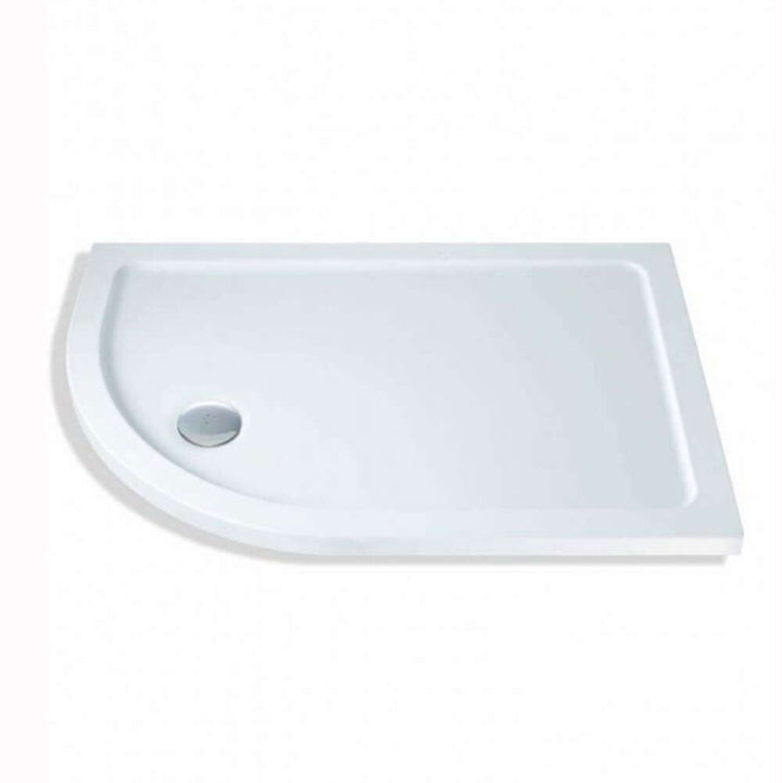 MX White Stone Resin Offset Quadrant Shower Tray LH 1200 x 800mm TPM