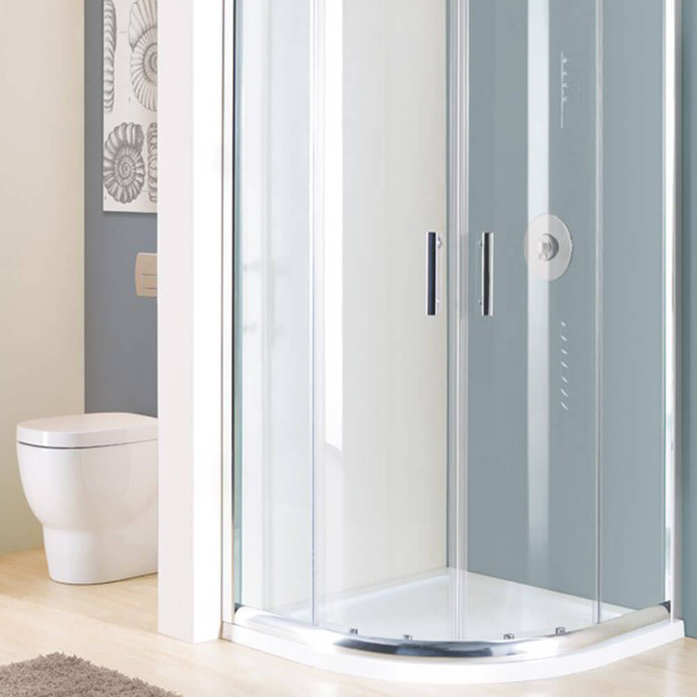 MX White Stone Resin Quadrant Shower Tray 800 x 800mm TAU