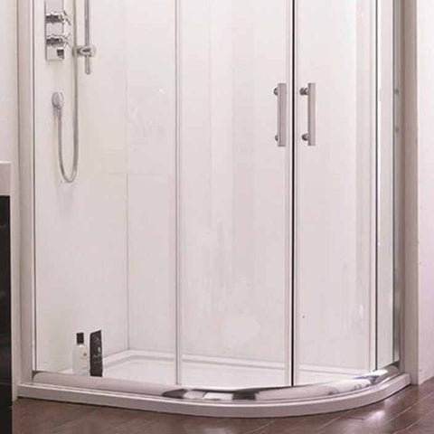 Nuie Pearlstone Offset Quad Low Profile Shower Tray with Multiple Size and Orientation Options