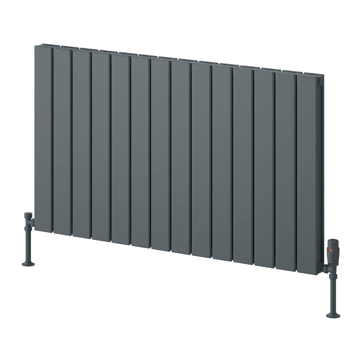 Reina Piatto Horizontal Double Aluminium Wall Mounted Heated Towel Rail Radiator Anthracite