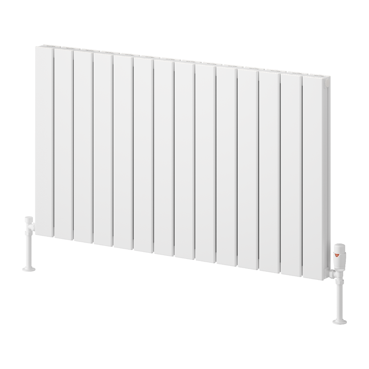 Reina Piatto Horizontal Double Aluminium Wall Mounted Heated Towel Rail Radiator White
