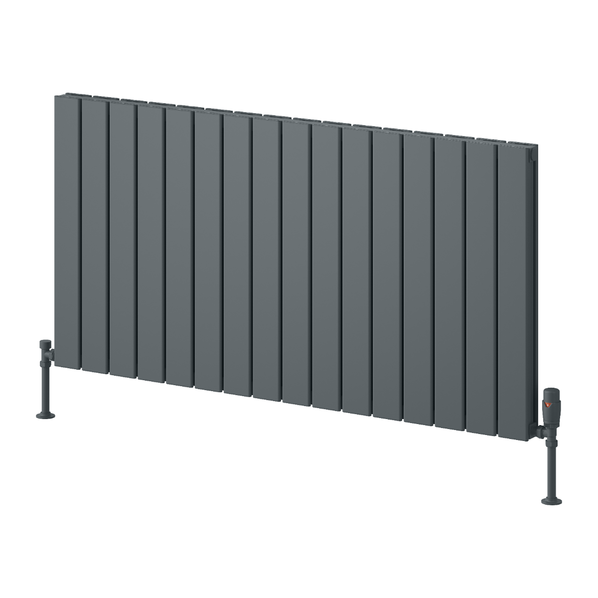 Reina Piatto Horizontal Double Aluminium Wall Mounted Heated Towel Rail Radiator Anthracite