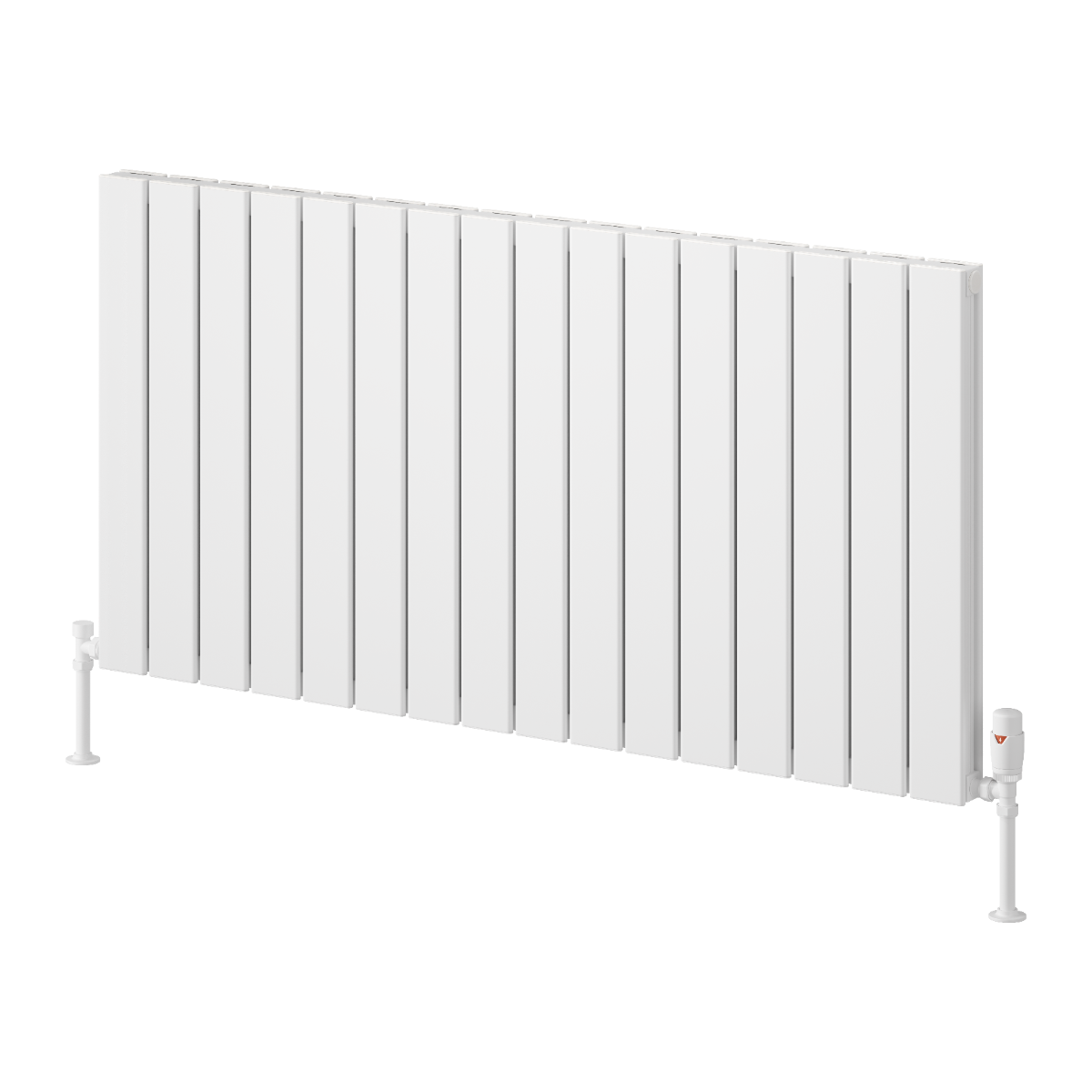 Reina Piatto Horizontal Double Aluminium Wall Mounted Heated Towel Rail Radiator White